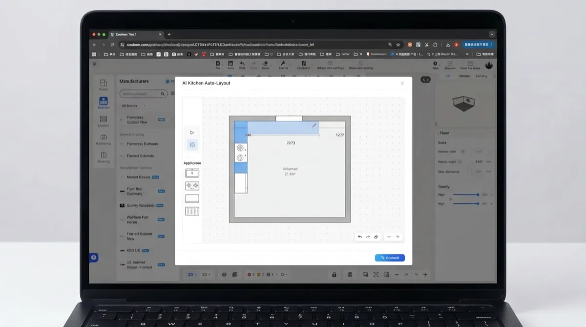 AI kitchen design - define cabinet zones