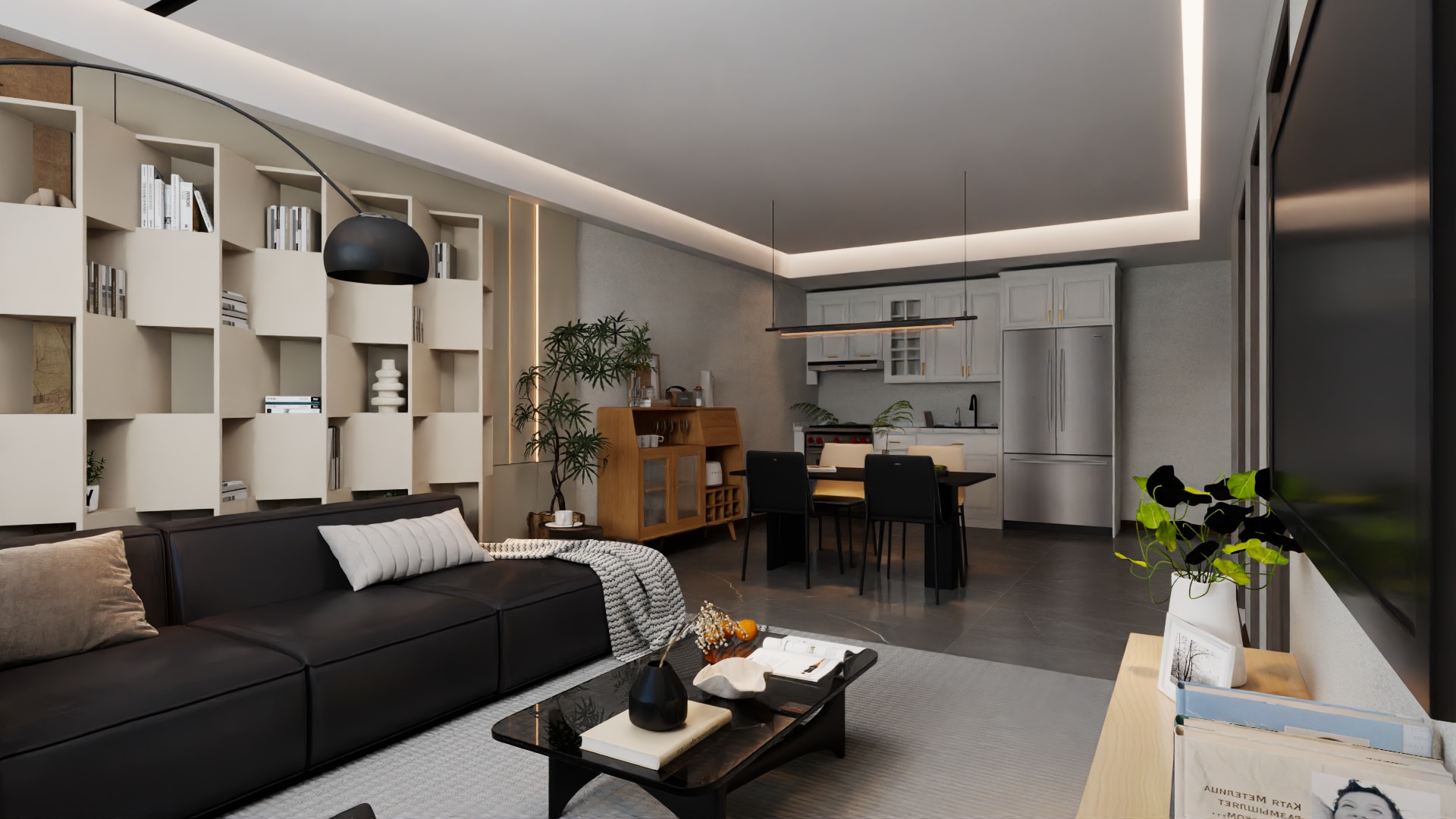 Wabi-Sabi home interior with warm wood and natural textures