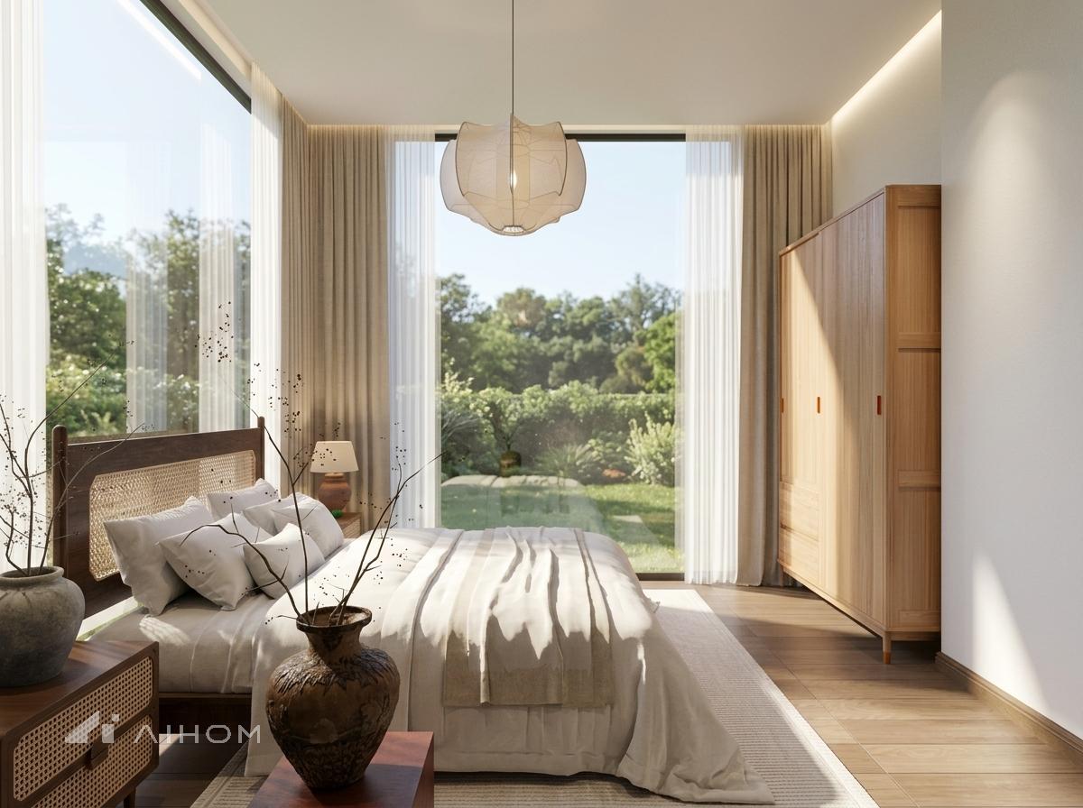 Bedroom with garden view