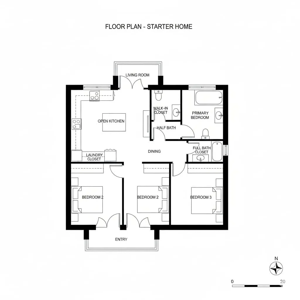 Starter Home / First-Time Buyer Layout