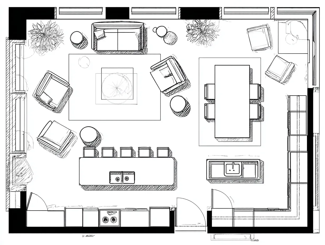 Open-concept family living room