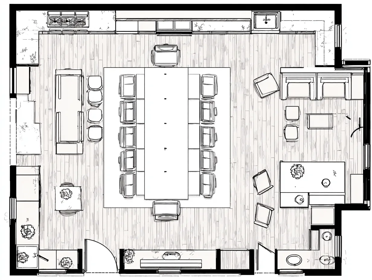 open-concept-dining-room-layout-with-6-seat-table-and-kitchen-flow