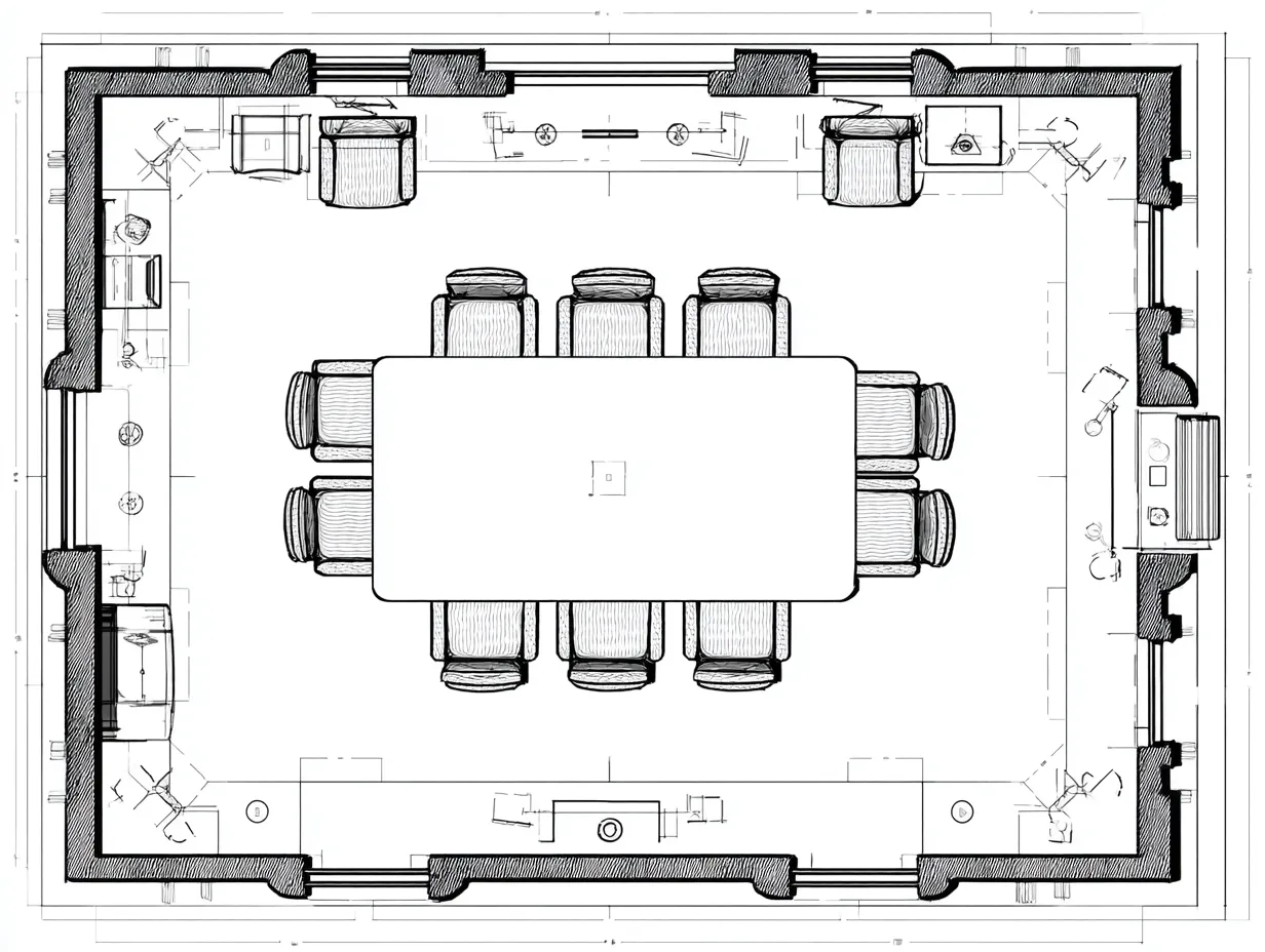 formal-dining-room-layout-with-8-seat-table-and-sideboard
