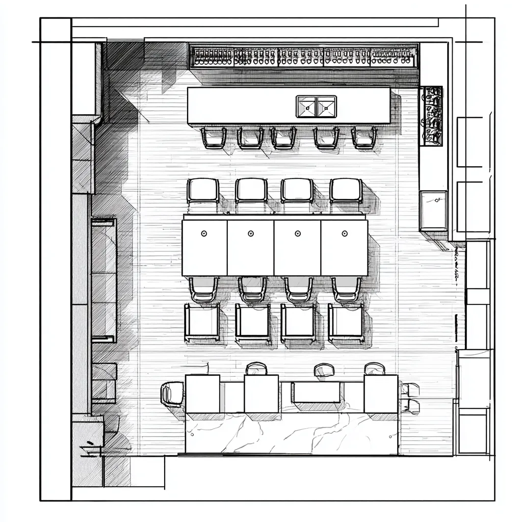dining-room-with-home-bar-and-6-seat-table-layout