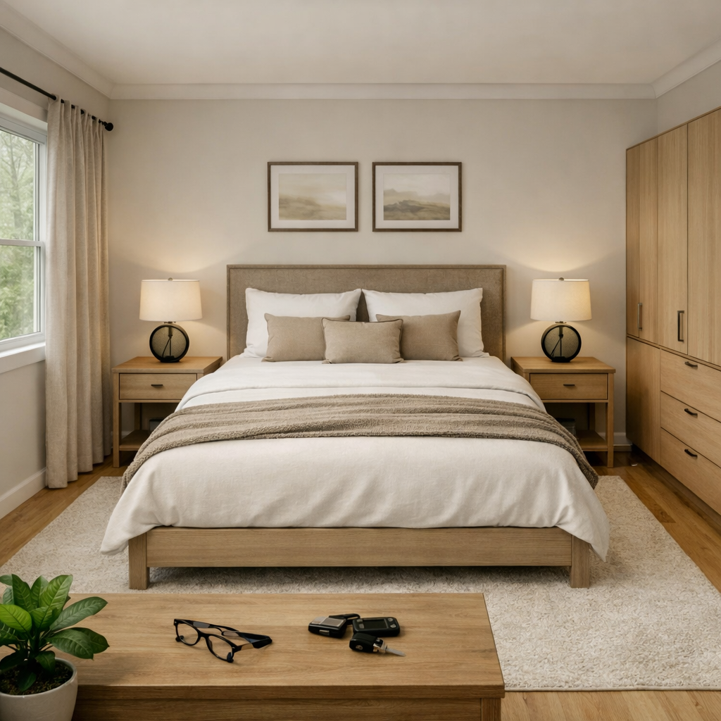 Rendered interior preview from the floor plan to 3D example