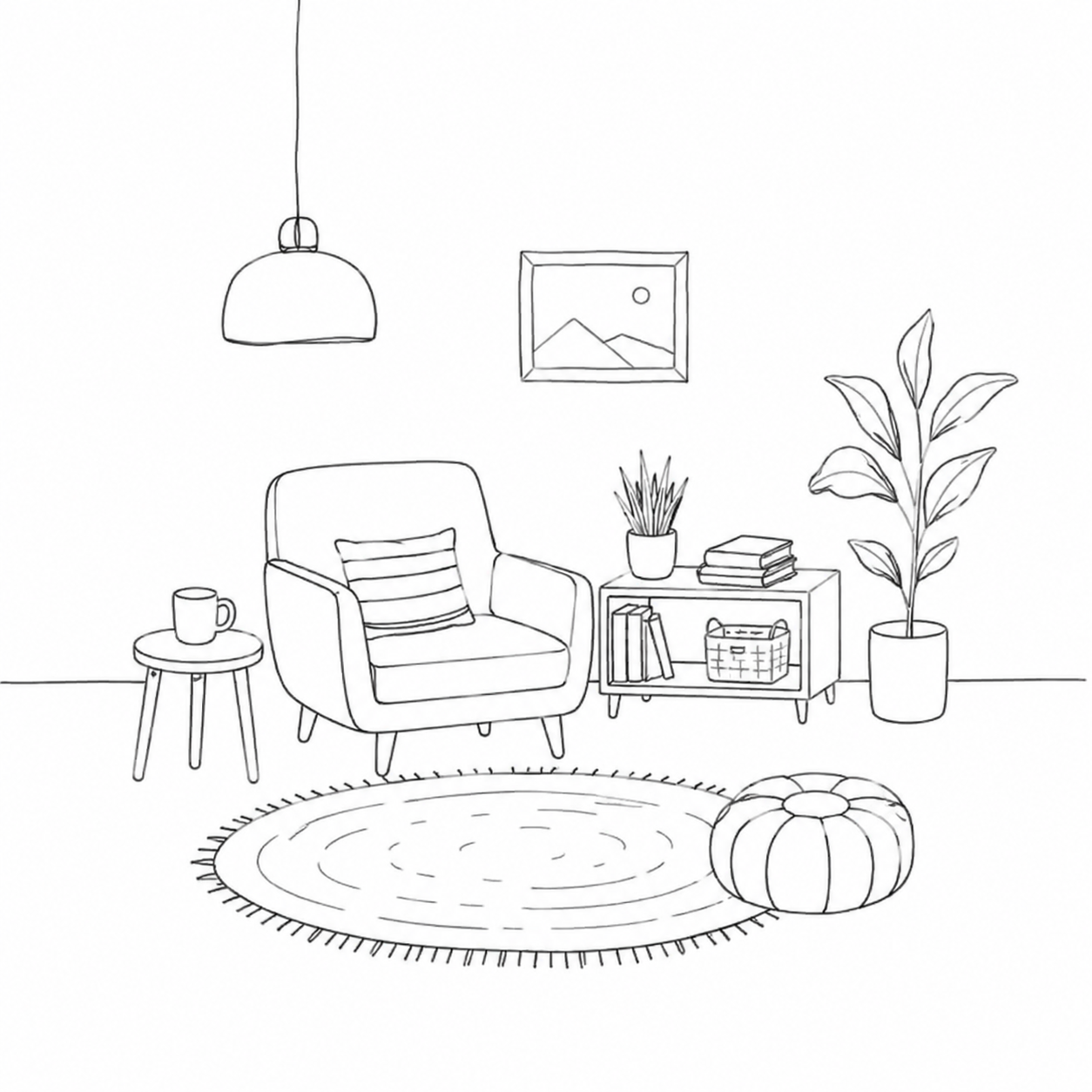 Original interior sketch before rendering