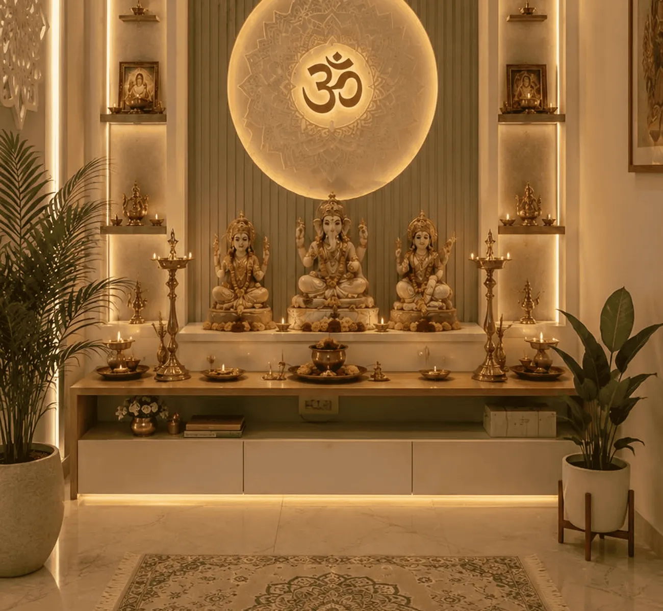 Vastu-compliant pooja room layout designed in Coohom 3D